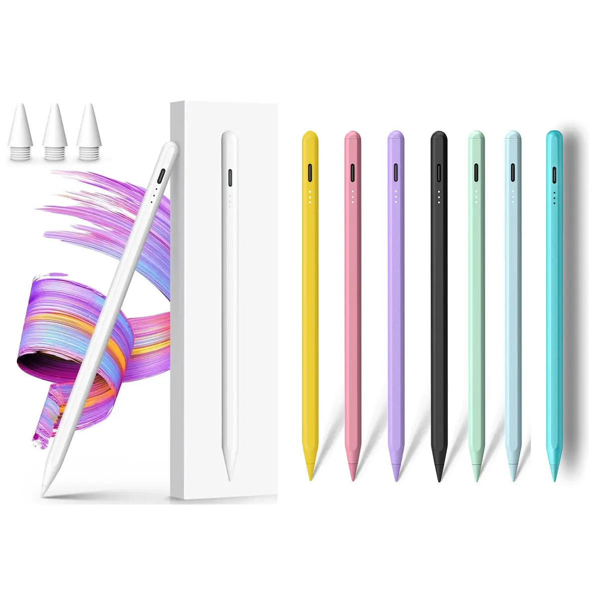 Stylus Pen for Ipad,Fast Charge,With Palm Rejection Tilt Sensitivity, Pencil Compatible with Ipad 6/7/8/9/10, Pro12.9&11",Air3/4/5, Mini5/6